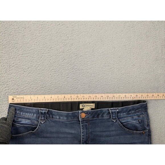 Democracy Jeans Womens 22W Ab Solution Cropped Raw Hem Frayed Stretch Blue - Picture 6 of 16